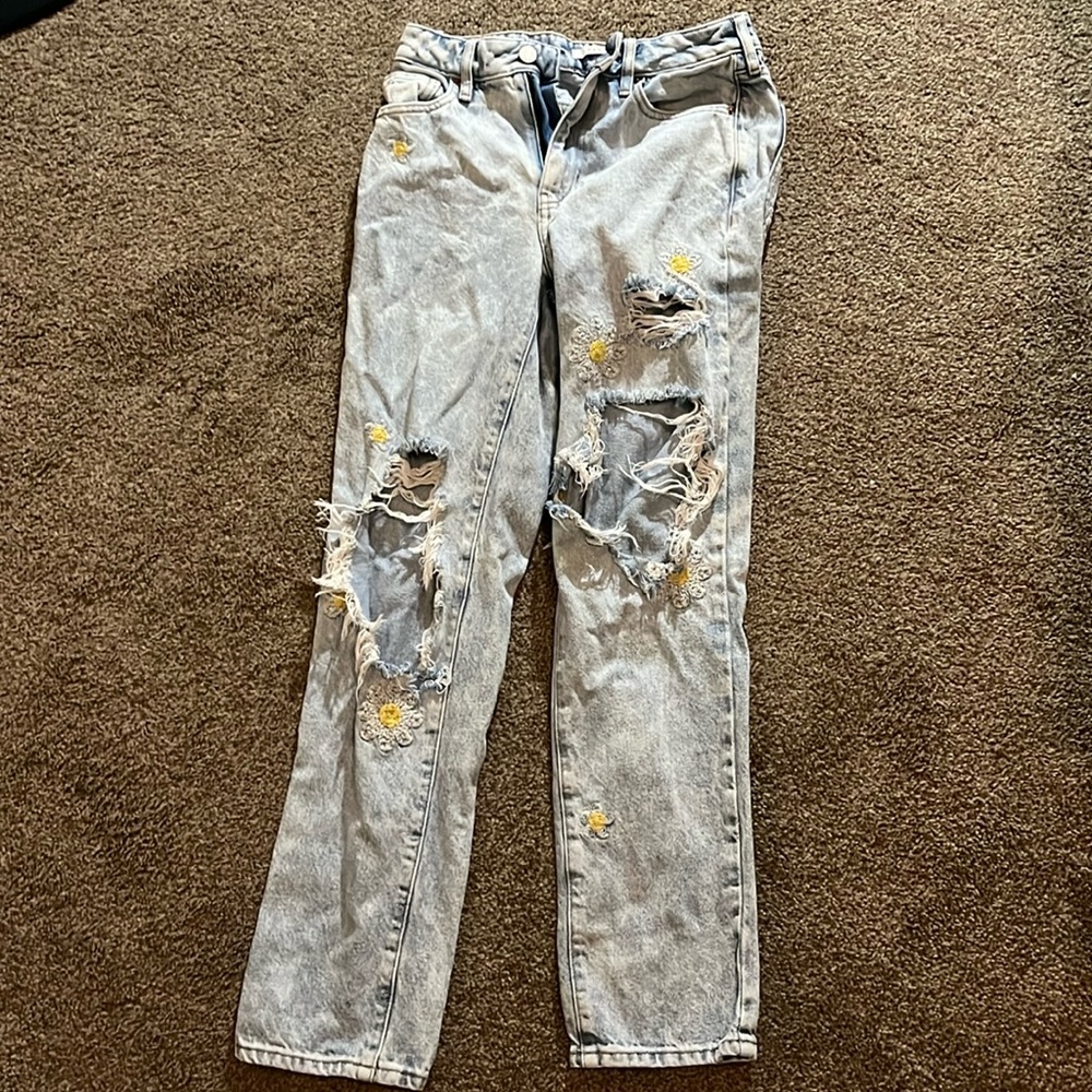 Size 23 mom jeans. “Acid washed jeans”